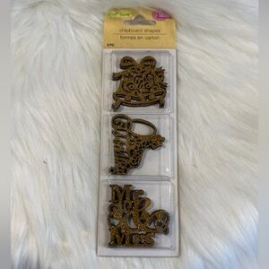 Gold Glitter Chipboard Shapes Set
